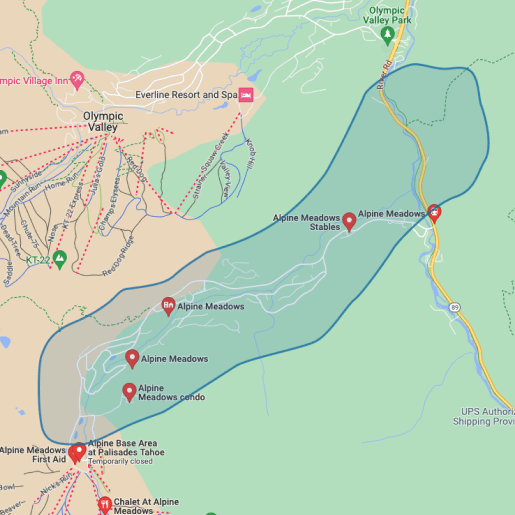 Map of Alpine Meadows