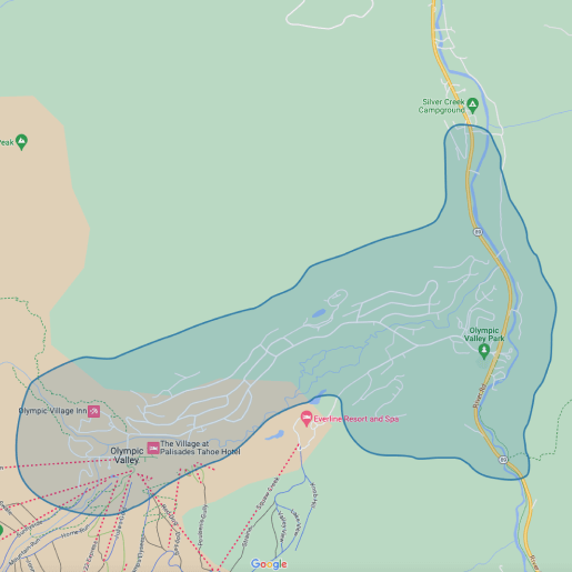 Map of Olympic Valley, CA